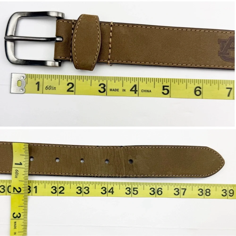 Zep Pro Embossed Auburn University Tigers Brown Leather Belt Size 32